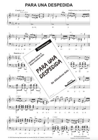 Preview: Para una despedida, Matthias Anton, Hans-Günther Kölz, Akkordeon-Solo, Standardbass MII, Einzelausgabe, mittelschwer, Akkordeon Noten