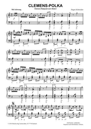 Preview: Clemens-Polka (Einzelausgabe), Jürgen Schmieder, Originalkomposition für Akkordeon-Solo, ​mittelschwer-schwer, Oberkrainer, Akkordeon Noten