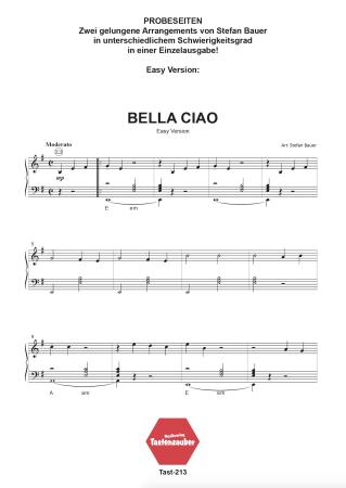 Preview: Bella Ciao, Einzelausgabe, Stefan Bauer, Akkordeon-Solo, Easy Version & Advanced Version, Sommerhit, Akkordeon Noten