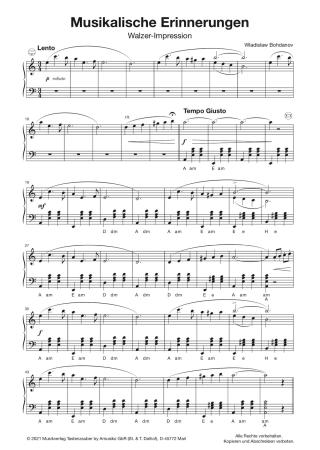 Preview: Musikalische Erinnerungen, Wladislaw Bohdanov, Akkordeon-Solo, Standardbass MII, Einzelausgabe, Walzer-Impression, mittelschwer, Akkordeon Noten