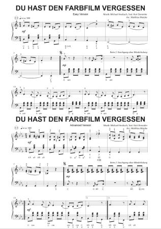 Preview: Du hast den Farbfilm vergessen, Michael Heumann, Kurt Demmler, Matthias Matzke, Einzelausgabe, Akkordeon-Solo, Standardbass MII, Nina Hagen, Automobil, Megahit, Schlager, 3 Versionen, leicht, easy Version, mittelschwer, advanced Version, schwer, artist Ve