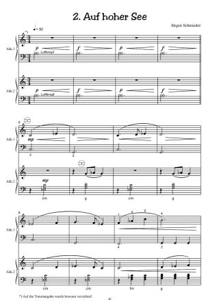 Preview: Auf Piratenfahrt, Jürgen Schmieder, Suite in 4 Sätzen, Akkordeon Duo, Standardbass MII, leicht (Elementarstufe), Wertungsstück, Wettbewerb, Wettbewerbsliteratur, Akkordeon Noten