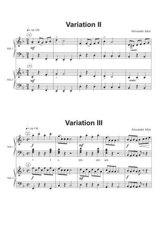 Preview: Echo-Intrada mit Variationen, Alexander Jekic, Thema mit 5 Variationen, Akkordeon Duo, Standardbass MII, leicht, Elementarstufe, Auftragskomposition, Originalkomposition, Wettbewerbsliteratur, Wettbewerb, Wertungsstück, Akkordeon Noten