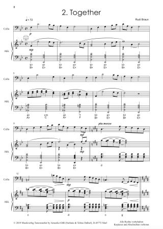 Preview: Acoustic Flirt, Rudi Braun, Suite in 3 Sätzen, Cello und Akkordeon, Duo, Duett, Standardbass MII, mittelschwer, Kammermusik, Akkordeon Noten