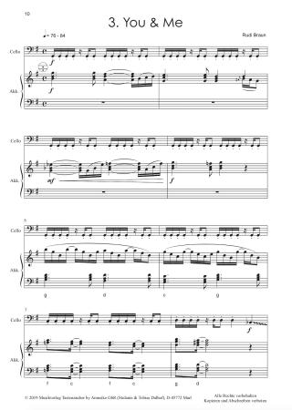 Preview: Acoustic Flirt, Rudi Braun, Suite in 3 Sätzen, Cello und Akkordeon, Duo, Duett, Standardbass MII, mittelschwer, Kammermusik, Akkordeon Noten