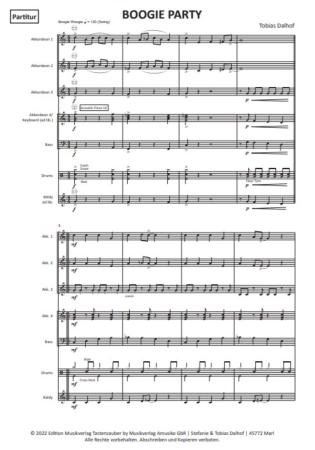 Preview: Boogie Party, Tobias Dalhof, Boogie Woogie, Akkordeonorchester, ​Schülerorchester, Jugendorchester, sehr leicht, Kiddystimme, Easy-Stimme, erste Orchesterstücke, Akkordeon Noten