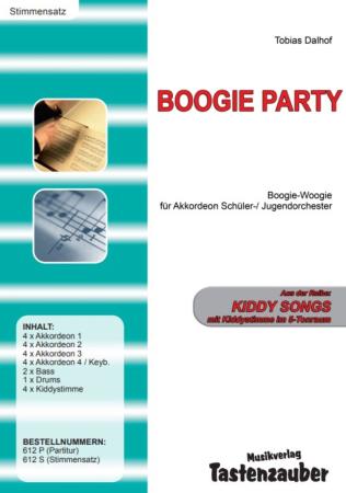 Preview: Boogie Party, Tobias Dalhof, Boogie Woogie, Akkordeonorchester, ​Schülerorchester, Jugendorchester, sehr leicht, Kiddystimme, Easy-Stimme, erste Orchesterstücke, Akkordeon Noten