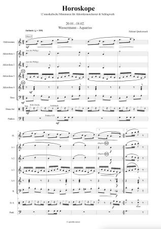 Preview: Horoskope, Helmut Quakernack, Akkordeon-Orchester, Akkordeon-Ensemble, Sternzeichen, 12 musikalische Miniaturen, mittelschwer-schwer, Akkordeon Noten, Notenbeispiel