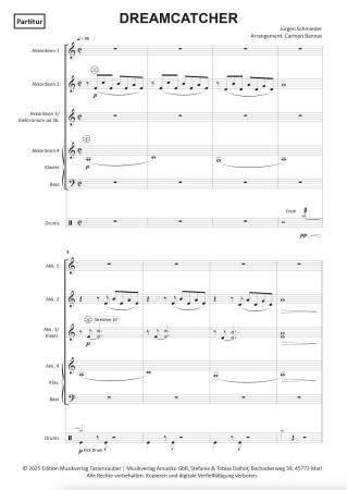 Preview: Dreamcatcher, Jürgen Schmieder, Carmen Bannas, Akkordeon-Orchester, Akkordeon-Ensemble, Ballade, leicht, Accordion Dreams 2, vielseitiges Arrangement, auch für kleine Besetzung, Akkordeon Noten, Notenbeispiel