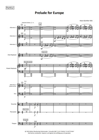 Preview: Prelude for Europe, Hans-Günther Kölz, Akkordeonorchester, Europaorchester, World Music Festival, Innsbruck, mittelschwer, Akkordeon Noten, Originalkomposition, Auftragskomposition, Originalmusik, Notenbeispiel