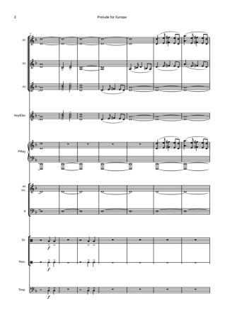 Preview: Prelude for Europe, Hans-Günther Kölz, Akkordeonorchester, Europaorchester, World Music Festival, Innsbruck, mittelschwer, Akkordeon Noten, Originalkomposition, Auftragskomposition, Originalmusik, Beispielseite