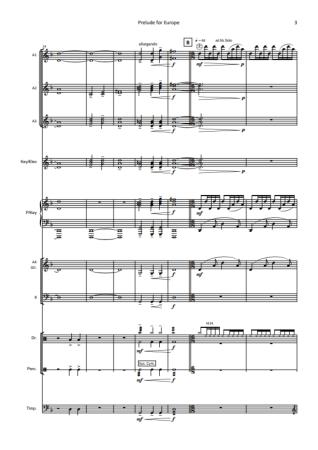Prelude for Europe, Hans-Günther Kölz, Akkordeonorchester, Europaorchester, World Music Festival, Innsbruck, mittelschwer, Akkordeon Noten, Originalkomposition, Auftragskomposition, Originalmusik, Blick in die Noten
