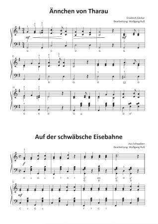 Preview: Einfach schöne Volkslieder, Wolfgang Ruß, Akkordeon-Solo, Standardbass MII, Spielheft, Soloband, leicht, Akkordeon Noten, Beispielseite
