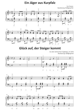 Preview: Einfach schöne Volkslieder, Wolfgang Ruß, Akkordeon-Solo, Standardbass MII, Spielheft, Soloband, leicht, Akkordeon Noten, Blick in die Noten