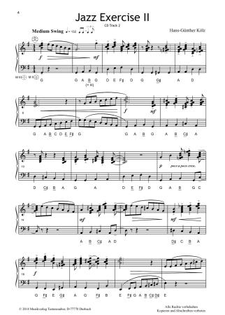 Preview: Jazzy Tunes 2, Hans-Günther Kölz, Akkordeon Solo, Standardbass MII, Jazz, Originalkomposition, mittelschwer-schwer, Akkordeon Noten