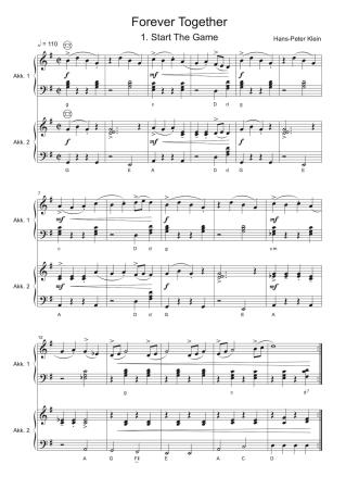 Preview: Forever Together, Hans-Peter Klein, Suite in 4 Sätzen, Akkordeon-Duo, Standardbass MII, leicht-mittelschwer, Mittelstufe, moderne Tonsprache, Akkordeon Noten