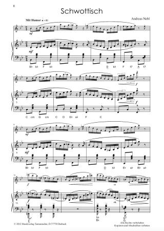 Preview: Gustostückerl, Andreas Nebl, Originalkompositionen. Melodieinstrument in C oder Bb und Akkordeon, Standardbass MII, Melodiebass MIII, mittelschwer-schwer, Nebl & Nebl, Akkordeon Plus, Kammermusik, Duo, Duett, Akkordeon Noten