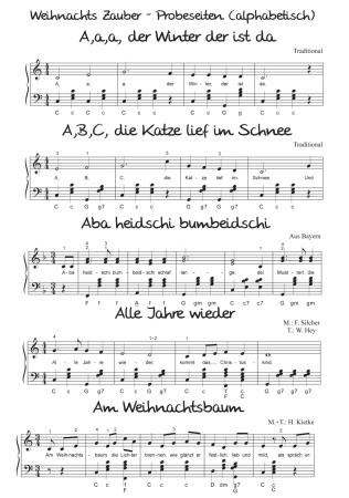 Preview: Weihnachtszauber, 32 Winter- Advents- und Weihnachtslieder, Jürgen Schmieder, Spielheft für Akkordeon Solo, Standardbass MII, sehr leicht-mittel, Rolf Zuckowski, Akkordeon Noten