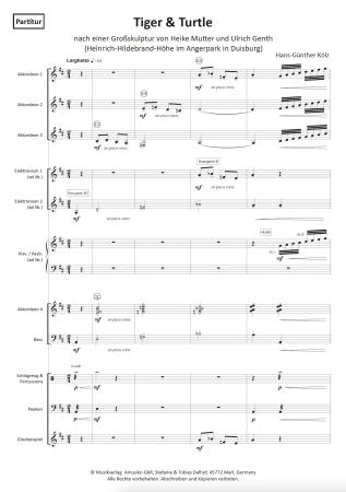 Preview: Tiger & Turtle, Hans-Günther Kölz, Akkordeon-Orchester, Filmmusik, Originalkomposition, Originalmusik, Landmarke, Kunstwerk, begehbare Achterbahn, Halde, Ruhrgebiet, schwer, Akkordeon Noten, Beispielseite