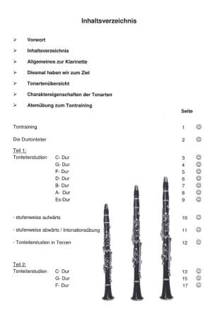 Preview: Tonleitern und Dreiklänge für Klarinette, Siegfried Pfeifer, Prüfungsvorbereitung, D-Lehrgang, Dur-Tonleitern, Durdreiklänge, Einzelunterricht, Gruppenunterricht, Tonleiterübungen, Tonleiterstudien, Etüden, leicht-mittelschwer, praxisorientiert, Klarinett