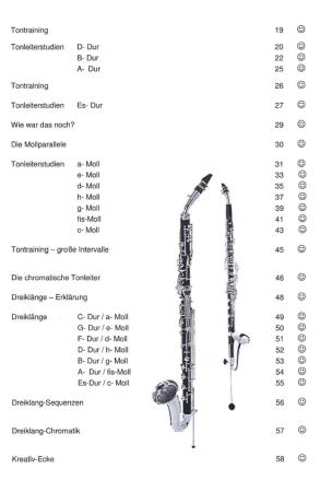Preview: Tonleitern und Dreiklänge für Klarinette, Siegfried Pfeifer, Prüfungsvorbereitung, D-Lehrgang, Dur-Tonleitern, Durdreiklänge, Einzelunterricht, Gruppenunterricht, Tonleiterübungen, Tonleiterstudien, Etüden, leicht-mittelschwer, praxisorientiert, Klarinett