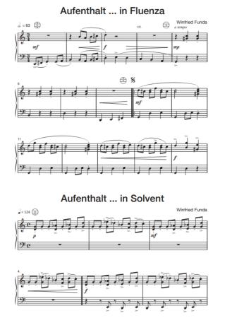 Preview: Unterwegs, Winfried Funda, Akkordeon-Solo, Standardbass MII, Melodiebass MIII, Spielheft, Solo-Band, 4 freitonale Spielstücke, schwer, Akkordeon Noten, Beispielseite