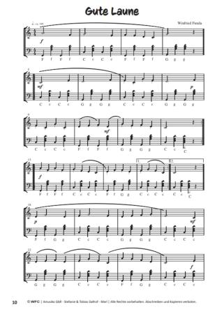 Preview: Akkordeon Stücke, Winfried Funda, Akkordeon-Solo, Standardbass MII, 2. Stimme ad lib., Duo, Duett, sehr leicht, Spielheft, Soloband, Akkordeon Noten, Beispielseite