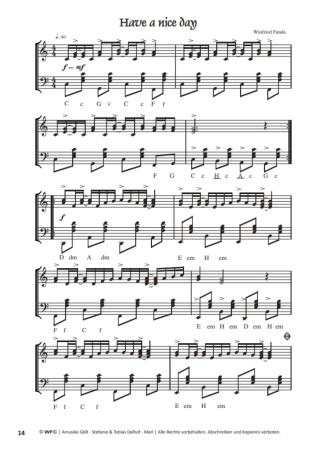 Zehn Miniaturen, Winfried Funda, Akkordeon-Solo, Standardbass MII, Melodiebass MIII, Spielheft, Solo-Band, leicht-mittelschwer, Akkordeon Noten, Beispielseite