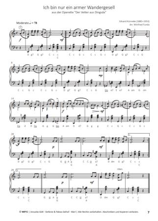 Jede Wette ... Operette, Winfried Funda, Akkordeon-Solo, ​Standardbass MII, Spielheft, Soloband, Konzert, Auftritt, mit Anmoderationen, mittelschwer, Akkordeon Noten, Beispielseite