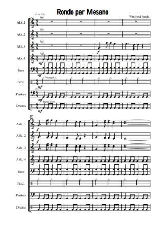 Preview: Rondo par Mesano, Winfried Funda, Akkordeon-Orchester, Originalkomposition, Originalmusik, Wertungsstück, Wettbewerbsstück, Wettbewerbsliteratur, leicht, Elementarstufe, Akkordeon Noten, Ansichtsseite