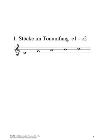 Preview: Musaik 1, Winfried Funda, Sopranblockflöte, Spielheft, Soloband, Anfänger, Einsteiger, Flöte spielen lernen, mit Online-Audio, sehr leicht-leicht, Originalkompositionen, Originalmusik, Noten für Flöte, Beispielseite