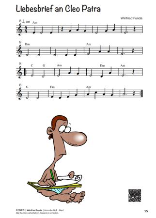 Musaik 1, Winfried Funda, Sopranblockflöte, Spielheft, Soloband, Anfänger, Einsteiger, Flöte spielen lernen, mit Online-Audio, sehr leicht-leicht, Originalkompositionen, Originalmusik, Noten für Flöte, Blick in die Noten