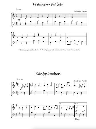 Preview: Süße Sachen für Naschkatzen, Winfried Funda, Klavier-Solo, Piano-Solo, Spielheft, Soloband, 13 kalorienfreie Klavierstücke, sehr leicht-leicht, Klavier Noten, Originalkompositionen, Originalmusik, Klavier spielen lernen, Beispielseite