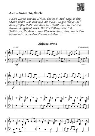Preview: Aus meinem Tagebuch, Winfried Funda, Klavier-Solo, Piano-Solo, Spielheft, Soloband, musikalische Begebenheiten, 10 Klavierstücke, Etüden, leicht-mittelschwer, Klavier Noten, Originalkompositionen, Originalmusik, Klavier spielen lernen, Beispielseite
