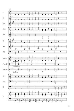 Preview: Ballonfahrt, Winfried Funda, Kunterbuntes Orchester, Originalkomposition, leicht, Noten für Schulorchester, Notenbeispiel