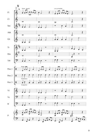 Preview: Ensalada variada, Winfried Funda, Kunterbuntes Orchester, Originalkomposition, inkl. Online-Audio, leicht, Noten für Schulorchester, Blick in die Noten