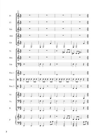 Preview: Expedition zu fernen Sternen, Winfried Funda, Kunterbuntes Orchester, Originalkomposition, inkl. Online-Audio, leicht, Noten für Schulorchester, Beispielseite