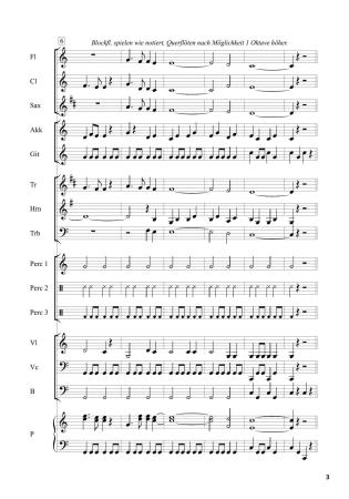 Preview: Rondo par Mesano, Winfried Funda, Kunterbuntes Orchester, inkl. Online-Audio, leicht, Noten für Schulorchester, Beispielseite