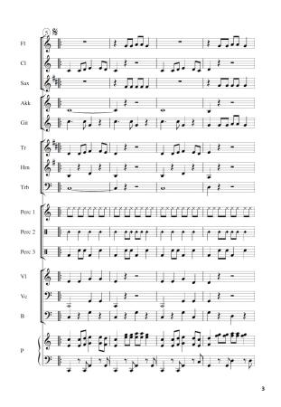 Preview: Schoko-Cha-Cha, Winfried Funda, Kunterbuntes Orchester, inkl. Online-Audio, leicht, Noten für Schulorchester, Blick in die Partitur