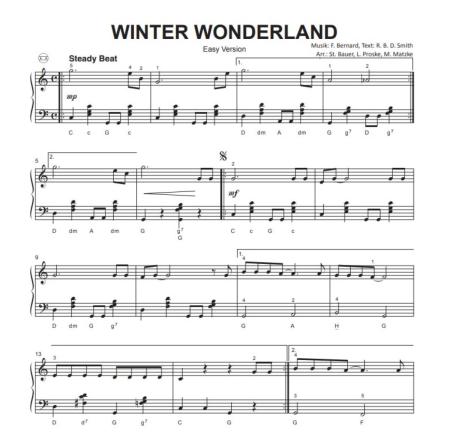 Preview: Winter Wonderland, Felix Bernard, Matthias Matzke, Lukas Proste, Stefan Bauer, Einzelausgabe, Akkordeon-Solo, Standardbass MII, Weihnachtslied, Weihnachtsklassiker, 3 Versionen, leicht, mittelschwer, schwer, Funk-Style, Groovy Christmas, Akkordeon Noten,