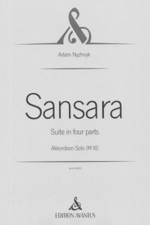 Sansara, Artem Nyzhnyk, Akkordeon-Solo, Melodiebass MIII, Freebass, Suite in 4 Sätzen, sehr schwer, anspruchsvoll, Originalkomposition, Originalmusik, Konzertakkordeonisten, Studentinnen, Studenten, Akkordeon Noten, Cover