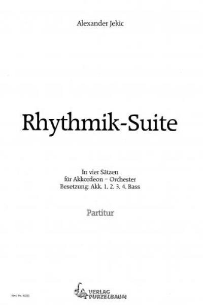 Rhythmik-Suite, Alexander Jekic, Akkordeon-Orchester, Jugend-Orchester, Suite in 4 Sätzen, leicht, Originalkomposition, Originalmusik, Akkordeon Noten, Cover