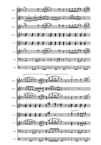 Playful Chromatics, Nils Aebersold, Akkordeon-Orchester, Akkordeon-Ensemble, spaßige Swingnummer, ideal als Zugabe, mittelschwer-schwer, Originalkomposition, Originalmusik, Akkordeon Noten, Notenbeispiel