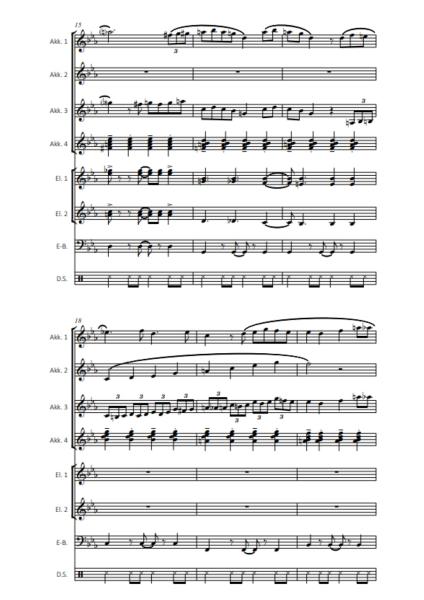 Playful Chromatics, Nils Aebersold, Akkordeon-Orchester, Akkordeon-Ensemble, spaßige Swingnummer, ideal als Zugabe, mittelschwer-schwer, Originalkomposition, Originalmusik, Akkordeon Noten, Probeseite