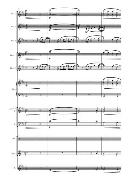 Angels, Robbie Williams, Guy Chambers, Jürgen Moll, Akkordeon-Orchester, Ballade, Megahit, Welthit, Gänsehaut, leicht-mittelschwer, mit Easy-Stimme, Akkordeon Noten, Beispielseite