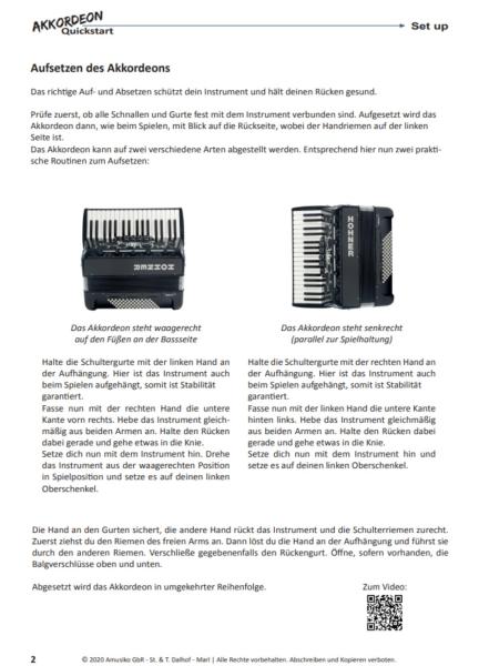 Akkordeon Quickstart, Matthias Matzke, Akkordeon spielen lernen, einfach, Akkordeon-Solo, Akkordeon-Noten, Innovative Bass Notation, Standardbass MII, Anfänger, autodidaktisch, Probeseite