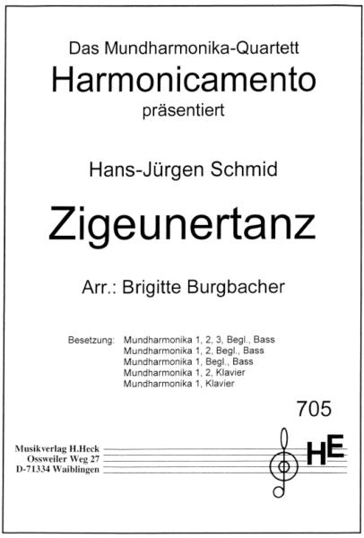 Zigeunertanz, Hans-Jürgen Schmid, Brigitte Burgbacher, Mundharmonika-Ensemble, Mundharmonika-Quartett, Chromonica, chromatische Mundharmonika und Klavier, mittelschwer, Mundharmonika Noten, Cover