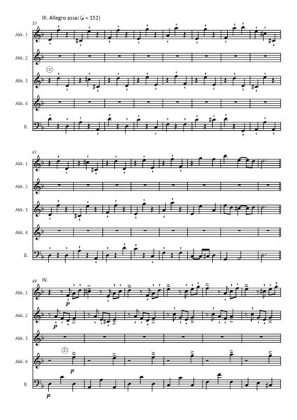 Besessenheit, Antonio Vivaldi, Johnny E. Mundelius, Akkordeon-Ensemble, Akkordeon-Quintett, mittelschwer bis schwer, Akkordeon Noten, Beispielseite