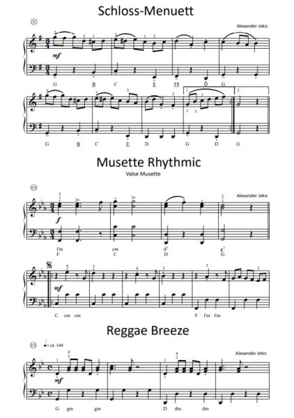 Akkordeon Rhythmix 2, Alexander Jekic, Akkordeon-Solo, Standardbass MII, Spielheft, Begleitheft, Soloband, leicht, Anfänger, Unterricht, Konzerte, Vorspiele, Wettbewerbe, Wertungsspiele, Akkordeon Noten, Blick in die Noten