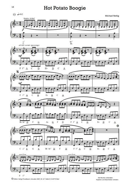 Boogies on Fire, Wolfgang Ruß, Marko Kassl, Alexander Jekic, Sebastina Hummel, Michael Rettig, Matthias Matzke, Akkordeon-Solo, Standardbass MII, Spielheft, Soloband, Boogie Woogie, Bravourstücke, anspruchsvoll, Unabhängigkeit beider Hände, mittelschwer-s